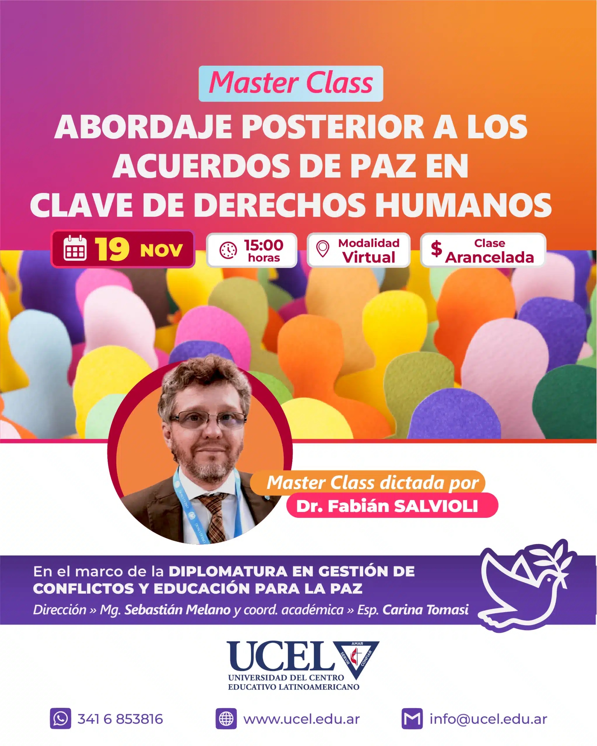 Master Class: Abordaje posterior a los acuerdos de paz en clave de Derechos Humanos - 19/11/2025